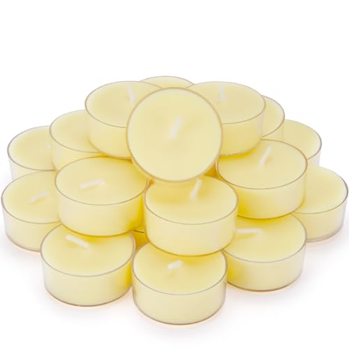 Citronella Tea Candles - 12 Pack, 4 Hour Burn, Natural Soy Wax