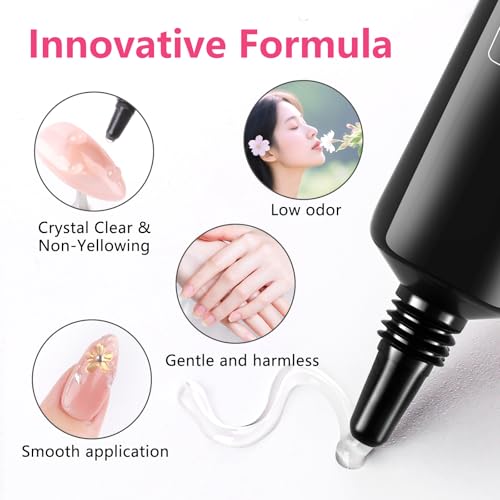BQAN 3D Nail Gel Kit - No-Wipe Sculpting Gel with Chrome Powder