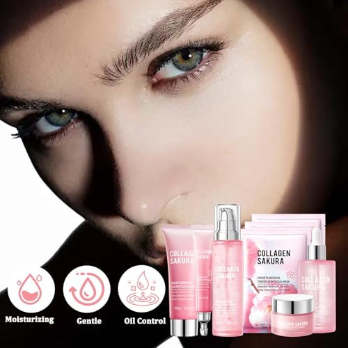 Sakura Skin Care Set - 8 Piece Moisturizing Facial Kit for Women