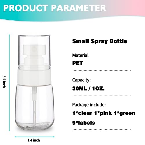 Travel Spray Bottles - 30ml Fine Mist Refillable Containers (3-Pack)