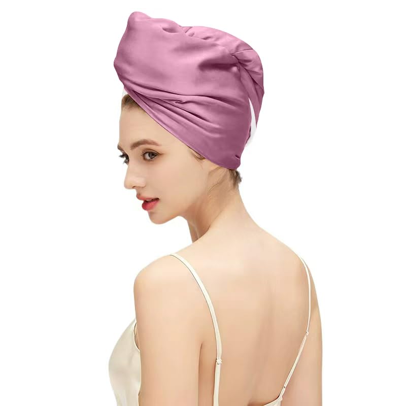 SereLune Pink Microfiber Hair Towel Wrap - Quick Drying & Anti-Frizz