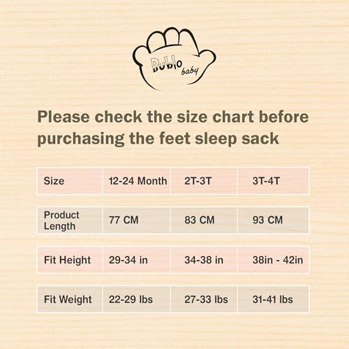 Bublo Baby Toddler Sleep Sack with Feet - 3-4T, 100% Cotton