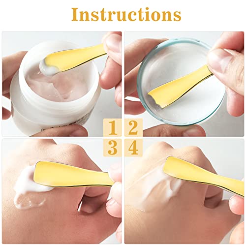 WLLHYF 3-Pack Metal Cosmetic Spoons - Heart Shaped Applicators