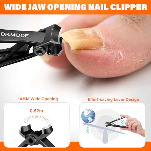 DRMODE 5-in-1 Professional Toenail Clipper Set for Thick & Ingrown Nails