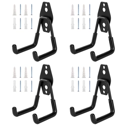 Heavy-Duty Garage Hooks - 4 Pack Utility Storage Organizer