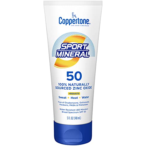 Coppertone Sport Mineral Sunscreen Lotion SPF 50 - Water Resistant, 5 Fl Oz