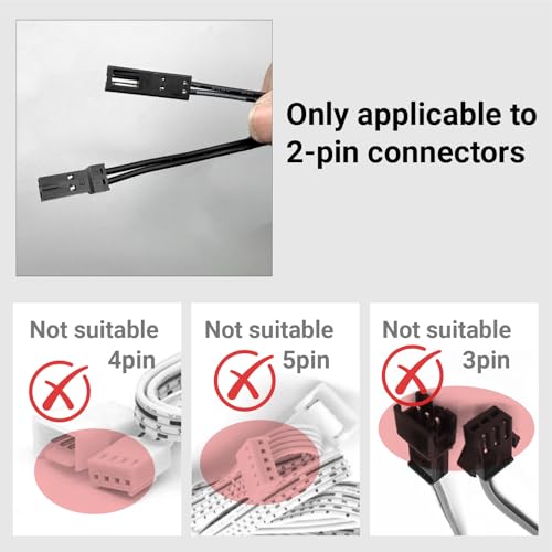 HAMRVL 10-Pack 2m Flexible Extension Cables for Under Cabinet Lighting