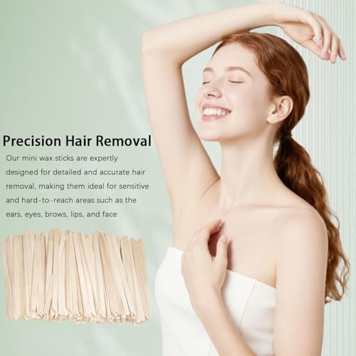1000Pcs Wooden Wax Sticks for Hair Removal - Precise Applicators, Small Popsicle Style, Natural Birch, for Body & Face