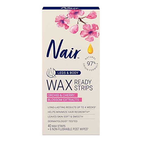 Nair Hair Remover Wax Ready Strips, 40 Count (Pack of 3) - Legs & Body