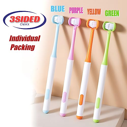 CMHX 3-Sided Autism Toothbrush 360° U-Shaped 4-Piece Mix Color Soft Bristles