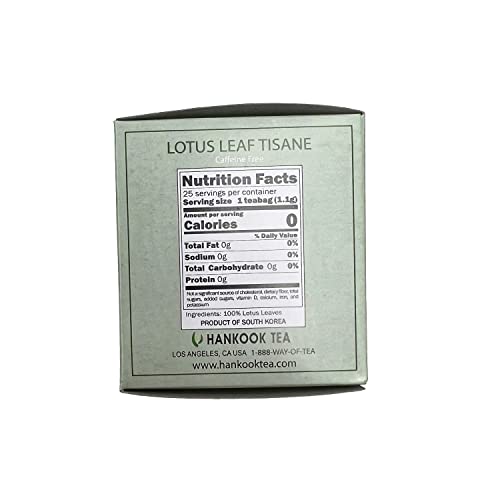 Hankook Tea Lotus Leaf Tisane - 25 Individually Wrapped Teabags
