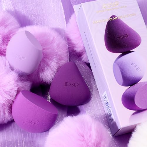 Jessup Purple 3-Piece Makeup Sponge Set | Ultra-Soft & Reusable