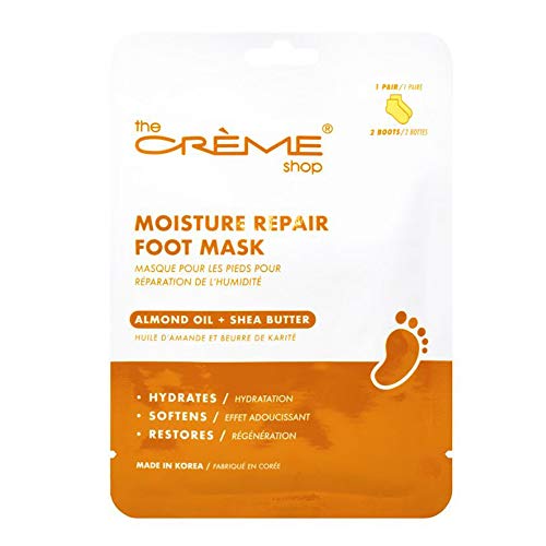 The Crème Shop Moisturizing Foot Mask Socks with Almond Oil & Shea Butter - Pack of 3