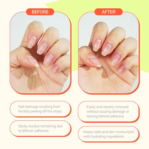 Heyhae Gel Nail Strip Remover - Acetone-Free, Gentle, 1.01 fl oz