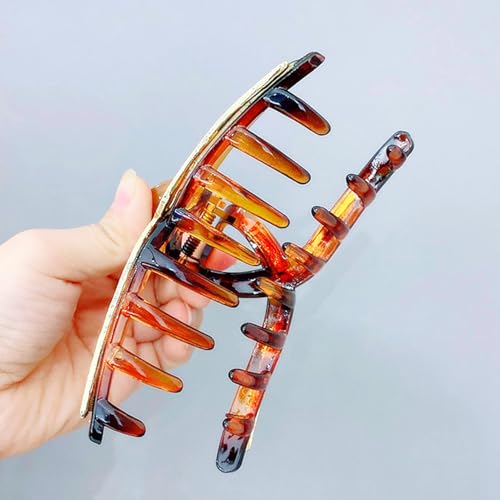 Pattern J Rhinestone Hair Claw Clips - Large Acrylic Jaw Clip for Women