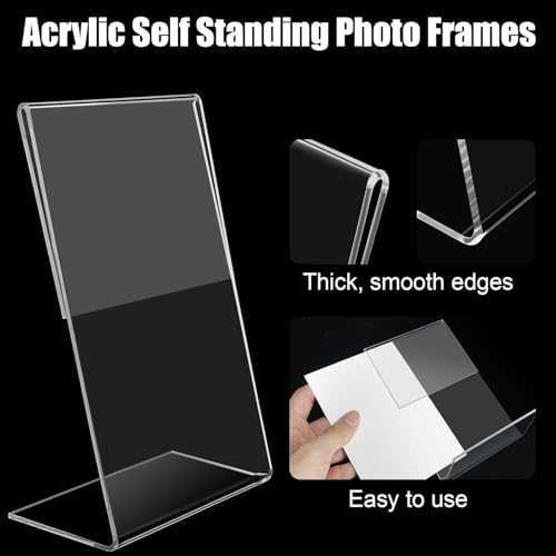 Lechay 8-Pack 4x6 Inch Clear Acrylic Photo Frames - Scratch-Resistant Display