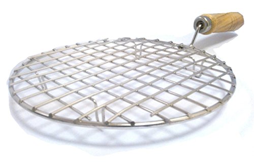 Stainless Steel Wire Roasting Net with Wooden Handle - Ideal for Roti, Papad, and Chapati