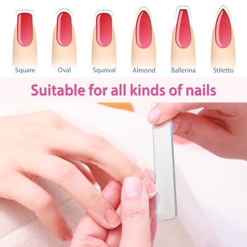 Mudder 4-Pack Glass Nail File Set with Protective Cases