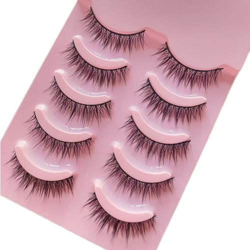 Sunniess Hair BE08black False Eyelashes, Natural Look 8-10mm, Handmade Lightweight Reusable