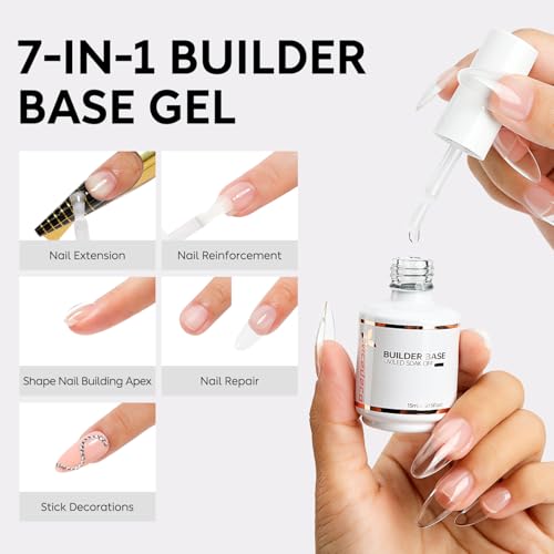 Nicedeco HEMA-Free Clear Builder Nail Gel 15ML 7-in-1 Nail Extension & Strengthener