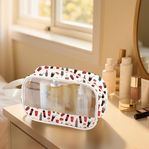 Loves C C-Makeup Clear Makeup Bag for Soda Drink Lovers – Travel Toiletry Organizer