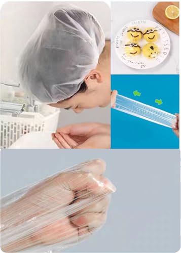 200 PCS Waterproof Disposable Shower Caps for Men, Women & Kids