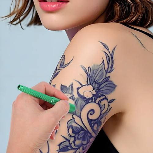 EXCEART 20-Piece Tattoo Marking Pen Set - Precision Aluminum Stencil Tool