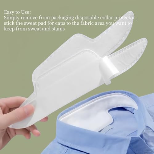 Disposable Collar Protector Sweat Pads 80 Pcs Self-Adhesive Neck Liners for Shirts