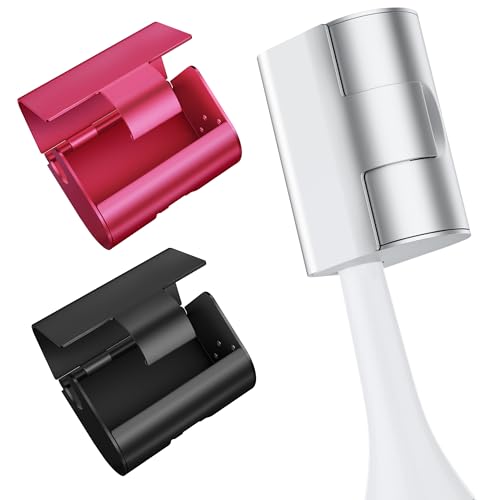 3-Pack Aluminum Alloy Toothbrush Covers for Travel - Black, Silver, Pink