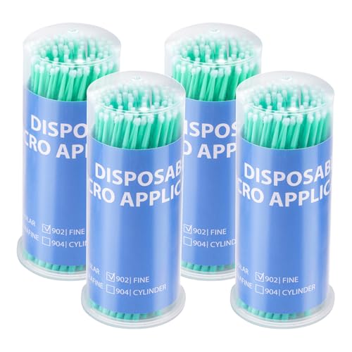 Annhua Disposable Micro Applicators 400 pcs Bendable Small Brushes for Eyelash Extensions & Dental Care