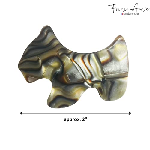 Onyx Scottish Dog Hair Clip Barrette - 2" Handmade Women's Accessory