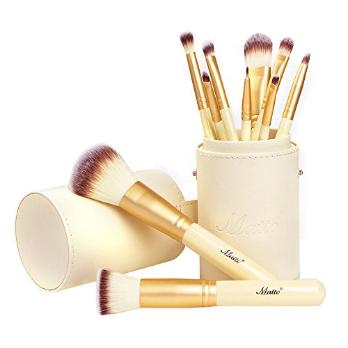 Matto 10-Piece Makeup Brush Set with Holder for Face & Eye Makeup