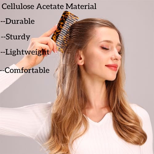 Wide Tooth Comb for Thick Curly Hair - Black/Tortoise Detangling