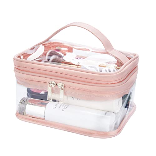 HAOGUAGUA Double Layer Clear Cosmetic Bag Makeup Bag, Waterproof