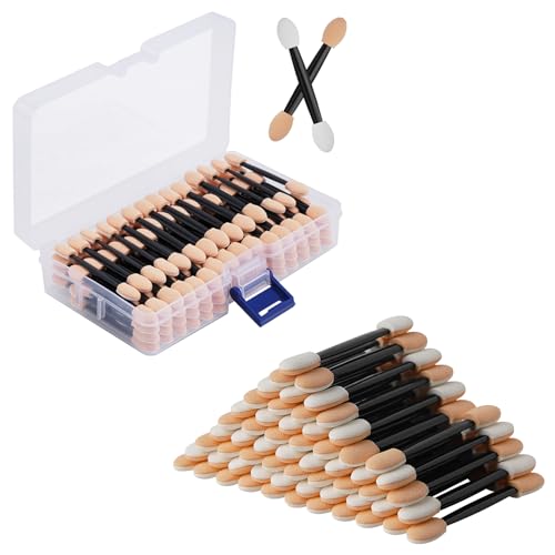 Cuttte 180PCS Disposable Dual-Sided Eyeshadow Applicators - 2.44 Inch Makeup Brushes for Precise Eye Makeup