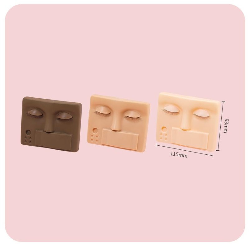 ANNAFRIS Lash Mannequin Head,3-in-1 Eyelash Extension Mannequin Head with 4 Pairs Removable Eyelids,Mannequin Head for Lash Extension Training(Skin Color)