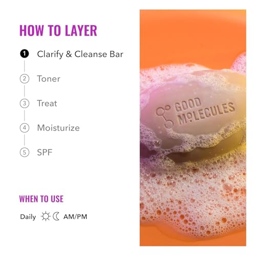 Good Molecules Clarify and Cleanse Bar Soap - Salicylic Acid, Pack of 2
