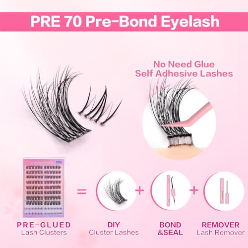 FindLove Self-Adhesive Lash Clusters with Bottom Lashes - DIY Extension Kit