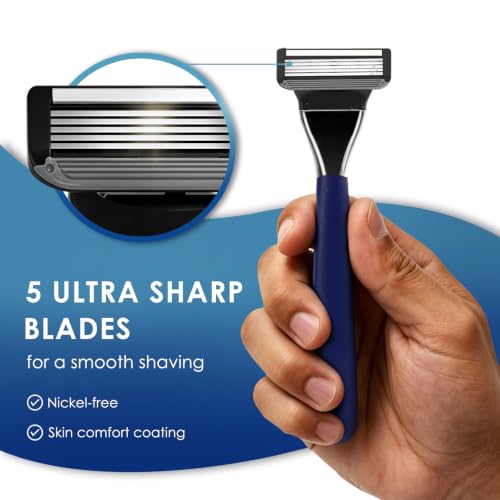 Refillable 5-Blade Razor Kit for Men & Women - Full-Body Shaving System