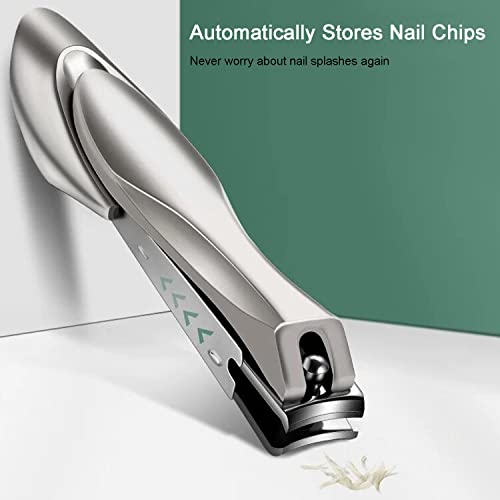 Professional Nail Clippers with Catcher for Thick Toenails - Grey