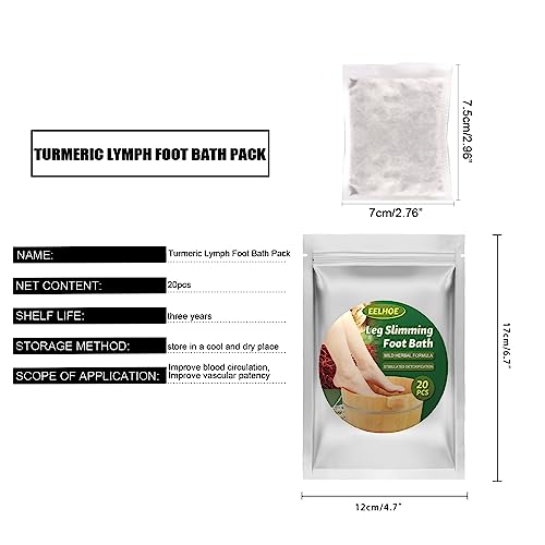 UDOIT 20PCS Ginger & Mugwort Foot Soak Bags for Relaxation & Swelling Relief