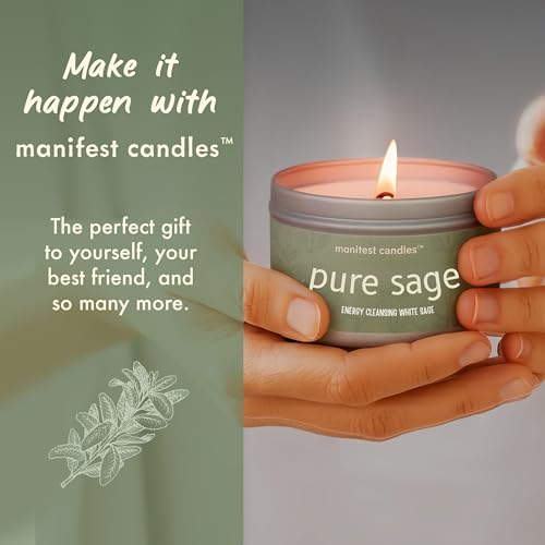 White Sage Candle for Cleansing & Meditation - 7oz Aromatherapy