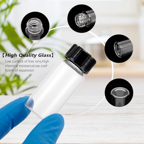 Kesell 10-Pack 10ml Glass Vials with Screw Caps for Essential Oils
