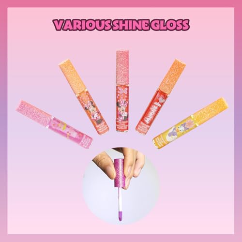 Minnie Mouse Lip Gloss Set - 12-Piece Kids Makeup, Fruity Flavors