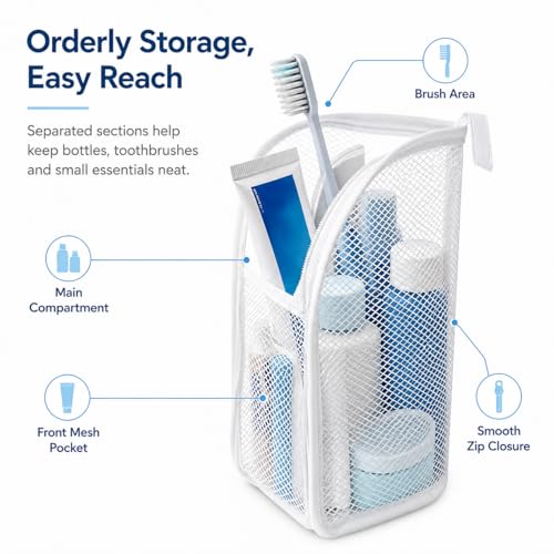 Tvisenva Foldable Clear Toiletry Bag - Lightweight Water-Resistant Organizer