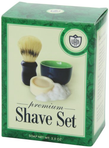 Van Der Hagen Premium Shave Set with Ceramic Bowl, Soap, and Boar Brush