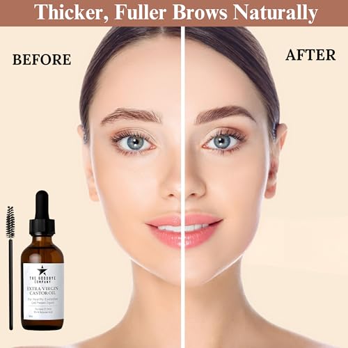 USDA Organic Castor Oil for Eyelashes & Eyebrows - 60ml with Applicator