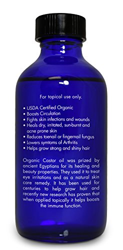 Zongle Therapeutics Organic Castor Oil - 100% Pure Cold Pressed, 4 fl oz