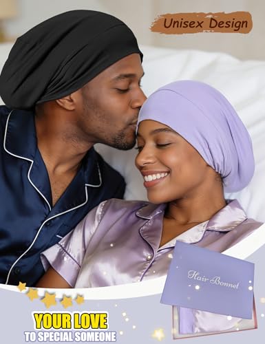 Mulberry Silk Lined Sleep Cap - Anti-Frizz Adjustable Hair Wrap for Night