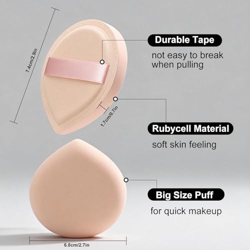 Flat Foundation Brush & Powder Puff Set for Flawless Makeup